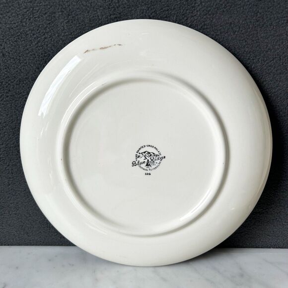 Vintage Blue Ridge Southern Potteries Bittersweet Berries 4 Hand Painted Plates - Picture 7 of 13